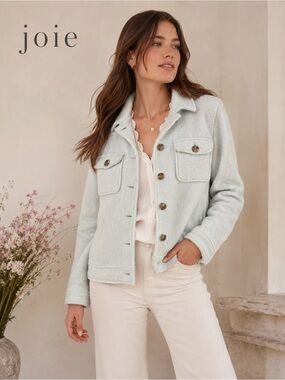 Joie Wool Blend Cropped Shacket Sz Large